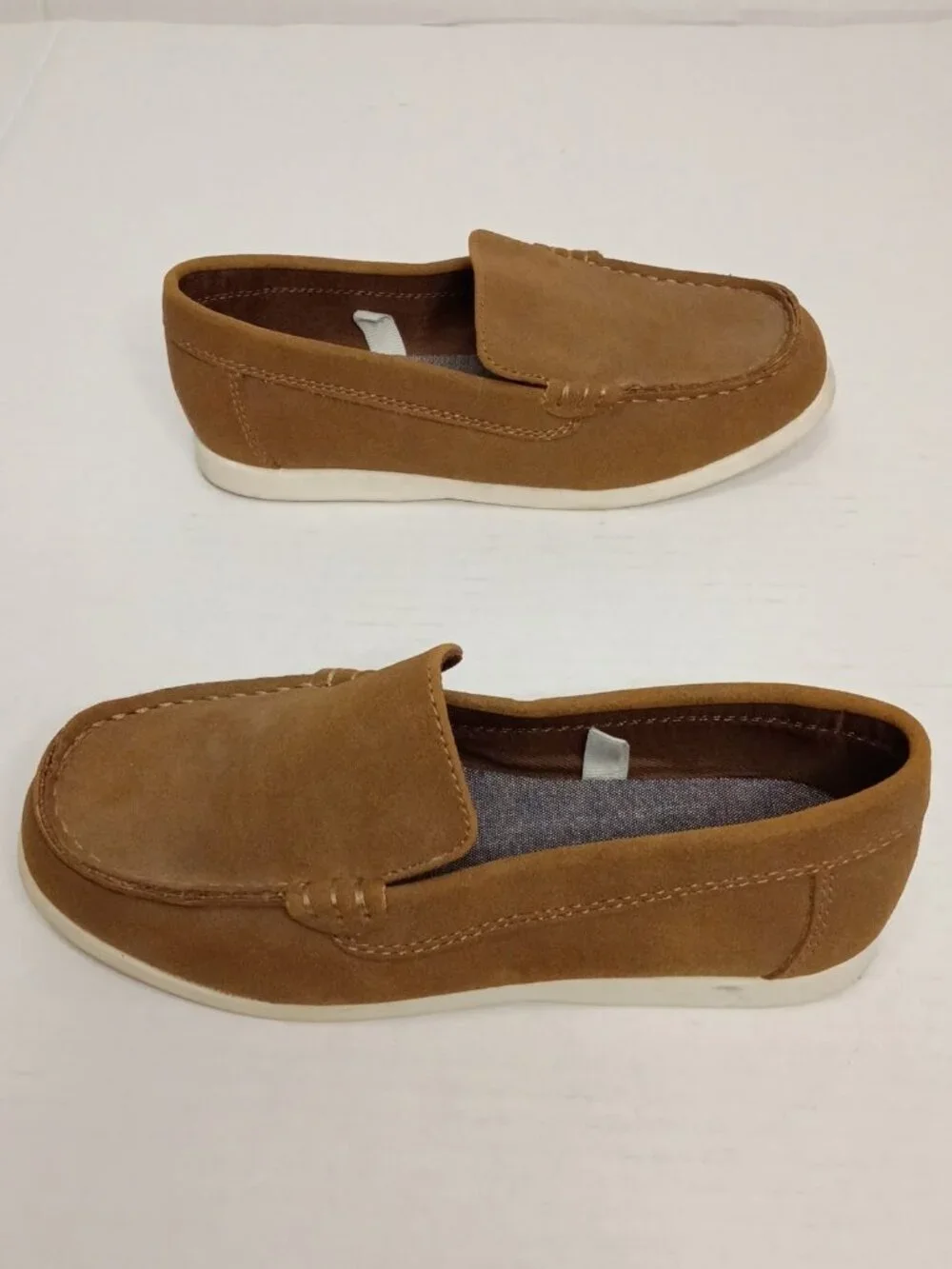 Cat & Jack Boys Alden Faux Suede Slip-On Loafers Size 13 Cognac